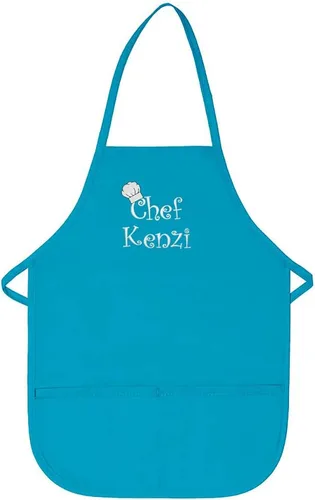Miniatura 7 de Delantal de chef con cualquier nombre hecho en los Estados Unidos, bordado de primera calidad, para niños, niñas, niños, diversión en la cocina