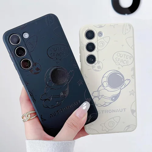 Miniatura 96 de Yonds Queen para Samsung Galaxy S21 Funda Linda, Diseño de Astronauta de Dibujos Animados, Espacio, Luna, Cohete, Elegante Cubierta Amortiguadora