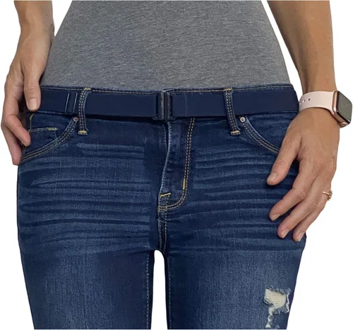 Miniatura 48 de Cinturón elástico ajustable – Cinturones para mujer, cinturón de cintura antideslizante, sin mostrar hebilla plana para mujer