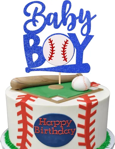 Miniatura 11 de 24 piezas de decoración de cupcakes de béisbol con purpurina para jugadores de béisbol temáticos deportivos para temática de béisbol, baby shower