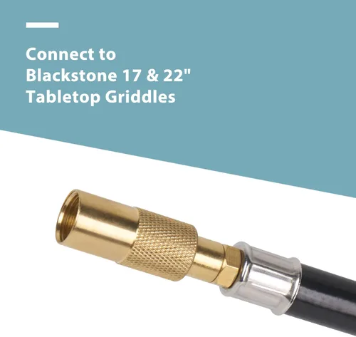 Miniatura 2 de SHINESTAR Manguera adaptadora y regulador de propano de 1 metro para parrilla plana de 17 y 22 pulgadas de Blackstone, cambio a tanque de 20 libras
