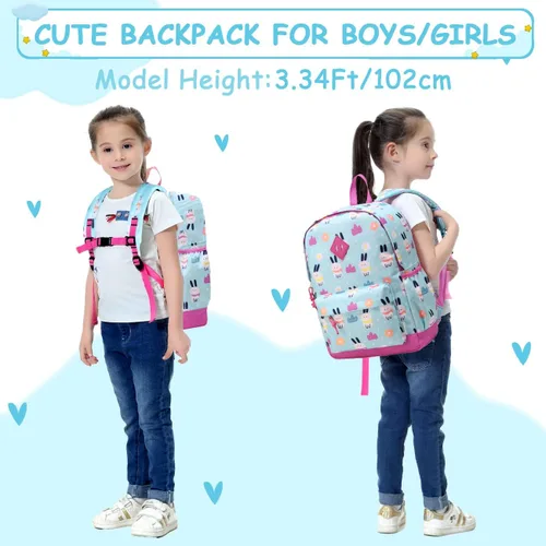 Miniatura 7 de VASCHY - Mochilas para niños y niñas, ligeras, resistentes al agua, con correa para el pecho