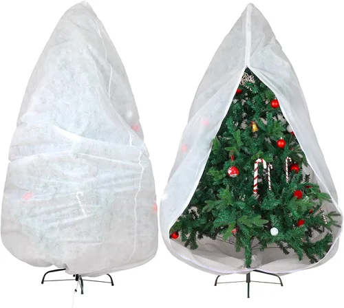 Shappy Bolsa de almacenamiento para árbol de Navidad de 9 x 4 pies, bolsa vertical a prueba de polvo con cremallera y cordón para Navidad, a prueba