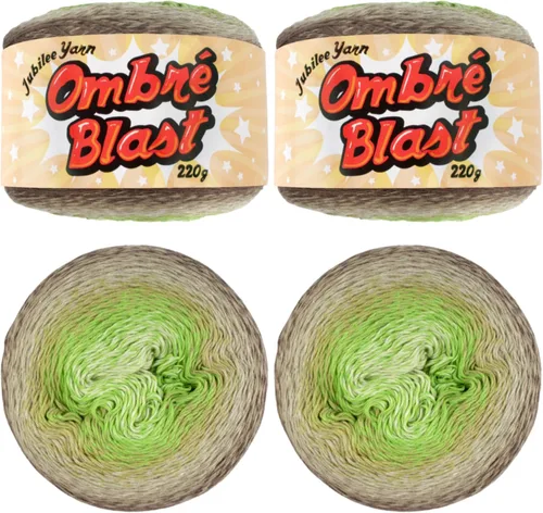 Miniatura 25 de JubileeYarn Hilo Ombré Blast - 220g/pastel Algodón Peso Bebé - Cripta de Hielo - 1 Pastel 119 Cripta de hielo