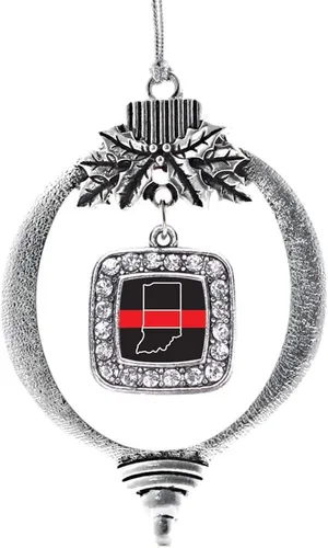 Miniatura 50 de Inspired Silver - Nana púrpura - Adorno de Navidad plateado - Adorno cuadrado para árbol de Navidad con circonita cúbica - Decoración colgante