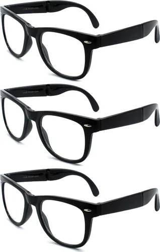 Miniatura 2 de Gafas de lectura plegables de plástico retro unisex con bolsa