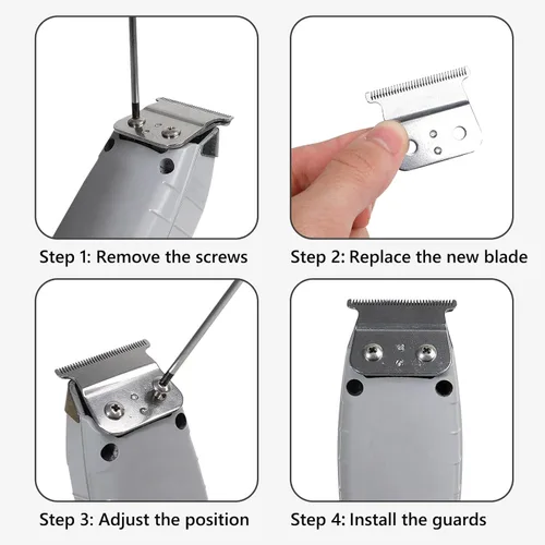 Miniatura 6 de Paquete de 2 piezas de repuesto profesional de hoja en T de grado de barbero compatible con Andis T-Outliner, aprobado por peluquero T Clipper
