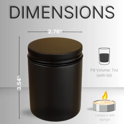 Miniatura 2 de Tarros de 8 onzas – Tarros de velas vacíos para hacer velas – Tarro de vela a granel – Tapas de tarros de vela de vidrio – Recipientes de velas