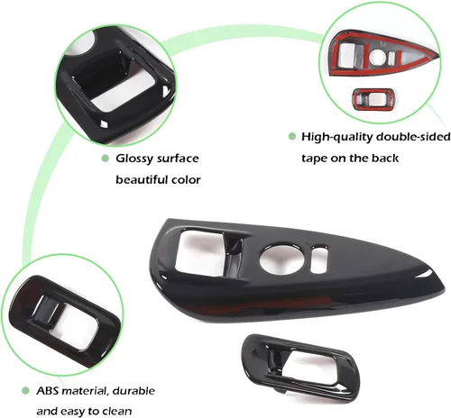 Miniatura 4 de Cubierta de panel de botón de elevación de vidrio para ventana de automóvil, compatible con Chevrolet Corvette C6 2005-2013, accesorios interiores