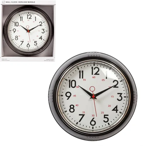 Miniatura 15 de Kiera Grace, reloj de pared retro con bisel cromado y lente de vidrio convexo, de 9.5 pulgadas, Plástico, Verde, 9.5