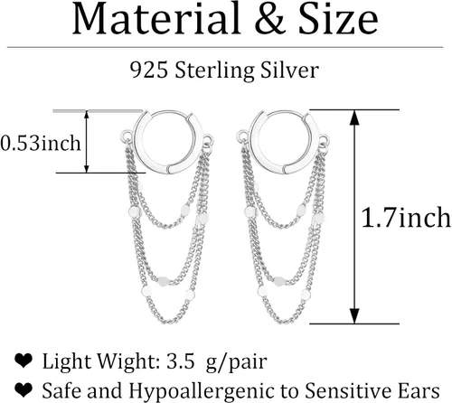 Miniatura 4 de Ritach Aretes de aro de oro de moda para mujer, brillantes de plata de ley 925 con bola de discoteca, bonitos aretes de aro de cadena