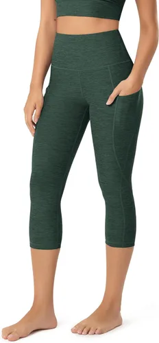 Miniatura 68 de ODODOS - Leggings capri de cintura alta para mujer con bolsillos, control de abdomen, no se transparentan, para entrenamiento atlético, running