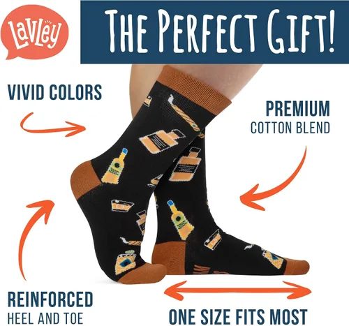 Miniatura 2 de Lavley Calcetines divertidos con texto en inglés "If You Can Read This, Bring Me Funny Socks", regalos novedosos para hombres, mujeres y adolescentes