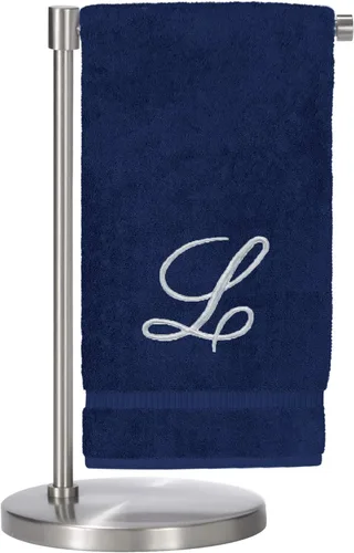 Miniatura 29 de Script R - Toalla de baño con monograma, regalo personalizado, 27 x 54 pulgadas, juego de 1 toalla bordada con texto dorado, 100% algodón turco