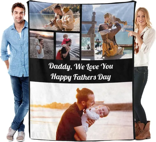 Miniatura 14 de Manta personalizada para el día del padre con foto, regalos personalizados para papá, papá, abuelo, papá, cumpleaños, Navidad