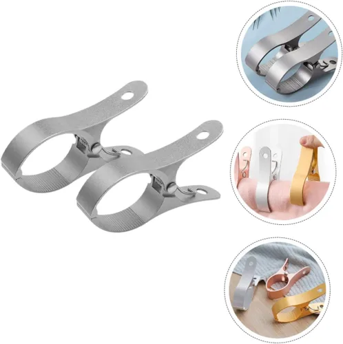 Miniatura 6 de Clips de secado de ropa, abrazaderas de toalla de playa, clip de metal para colcha, pasadores de ropa de metal, clips de utilidad, silla de playa