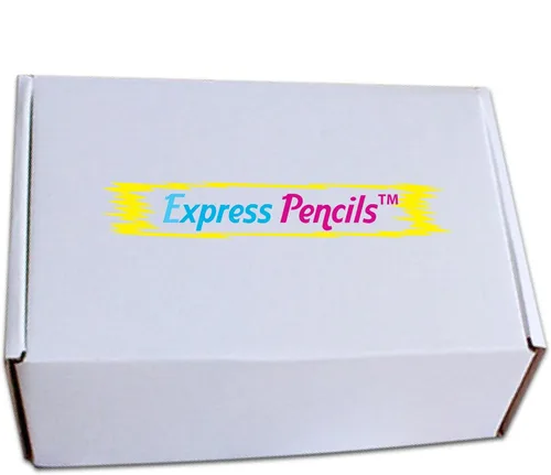 Miniatura 3 de Express Pencils Lápiz de carpintero personalizado azul brillante con tu nombre, logotipo o mensaje, paquete de 12 unidades, fabricado en Estados