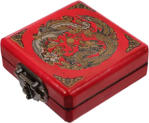 Joyero chino hecho a mano, organizador de joyas vintage, caja de madera, caja de baratija antigua, contenedor de brazalete de dragón, soporte para