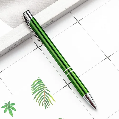 Miniatura 5 de Bolígrafo personalizado de tinta negra para eventos, ferias comerciales, paquete de 50 Verde