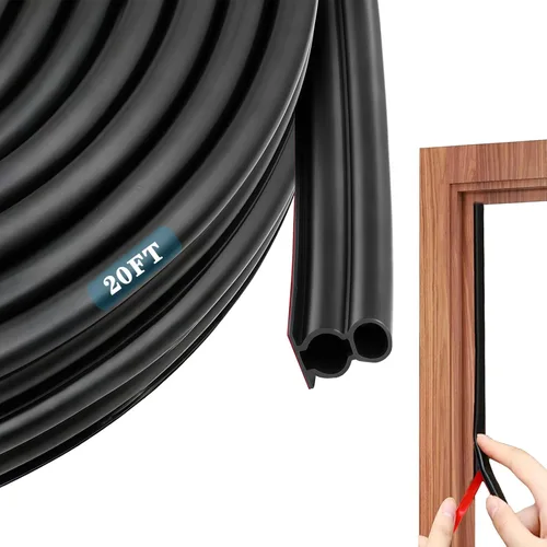 Miniatura 10 de Tira de sello de puerta para marco de puerta, sello de goma para puerta, tira aislante extra gruesa autoadhesiva, insonorizada, a prueba de polvo