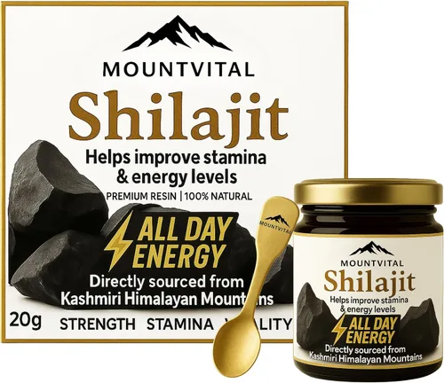 Miniatura 10 de Resina Shilajit pura de Cachemira 0.35 fl oz (0.35 oz) - Suplemento Shilajit del Himalaya con ácido fúlvico y minerales traza - Resina mineral
