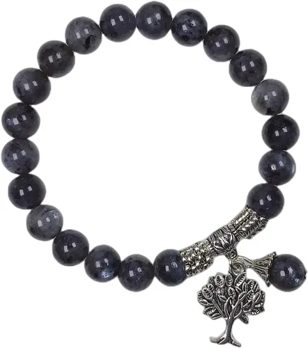 EDEN'S CALL Pulsera de cuentas de cristal de 0.315 in con dije de árbol de la vida para mujeres y hombres