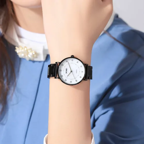 Miniatura 3 de SKMEI Women Watches Diamond Big Face Thin Slim Stainless Luxury Fashion Analog Quartz Waterproof Dress Casual Simple Ladies Female Rose Gold