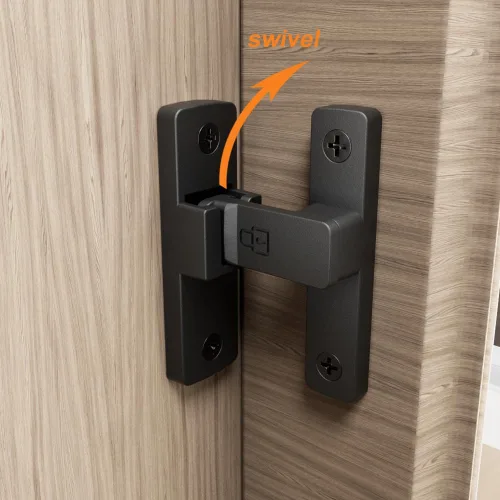 Miniatura 2 de ETEKJOY Pestillo de cerradura abatible resistente de 90/180 grados para puerta deslizante/oscilante, portón, granero, garaje, jardín, valla, Negro