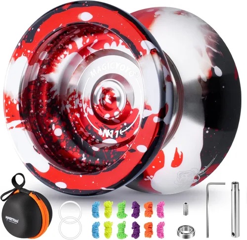 Miniatura 16 de MAGICYOYO Paquete de Regalo de 2 Yoyos - Yoyo Sensible K2 de Cristal y Yoyo Metálico No Sensible N11, Yoyo de Doble Propósito para Niños y Adultos