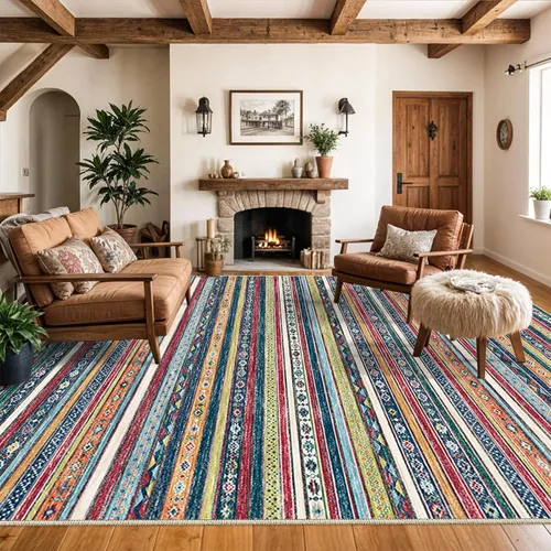 Miniatura 47 de Alfombras de área 9x12 para sala de estar: Alfombra oriental lavable de 108 pies cuadrados para dormitorio - Alfombra de pelo bajo ultra delgada