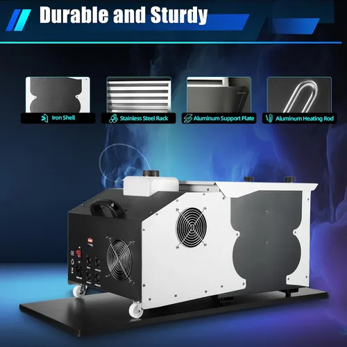 Miniatura 5 de Máquina de niebla, Etapa de DJ Fogger remoto efecto hielo seco piso tumbado espectáculo efecto máquina de niebla de hielo, 3000 W DJ baja máquina