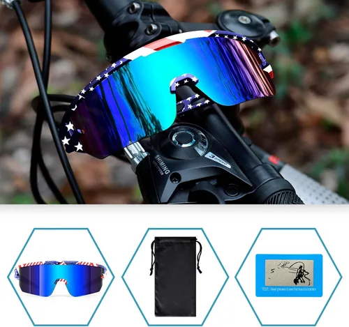 Miniatura 6 de Gafas de sol polarizadas para hombres y mujeres UV400 gafas de béisbol para MTB montar en bicicleta, correr, conducir bicicleta Ve-jh156-rayas