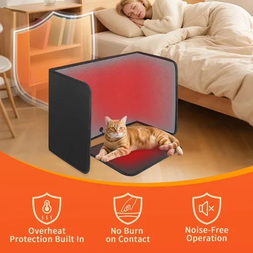 Miniatura 4 de Calentador plegable para debajo del escritorio, calentador de espacio silencioso para oficina con temporizador, 8 niveles de temperatura, apagado