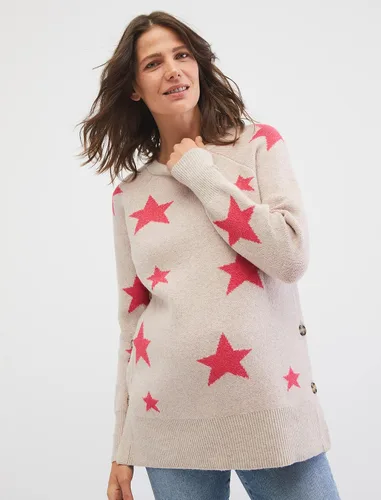 Miniatura 4 de Motherhood Maternity Suéter tipo túnica con cuello redondo para mujer