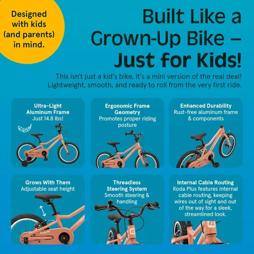 Miniatura 3 de Retrospec Koda Plus Kids Bike for Boys & Girls Ages 4-6 Years - Children's Bicycle, Adjustable Seat & Handlebars Rosa