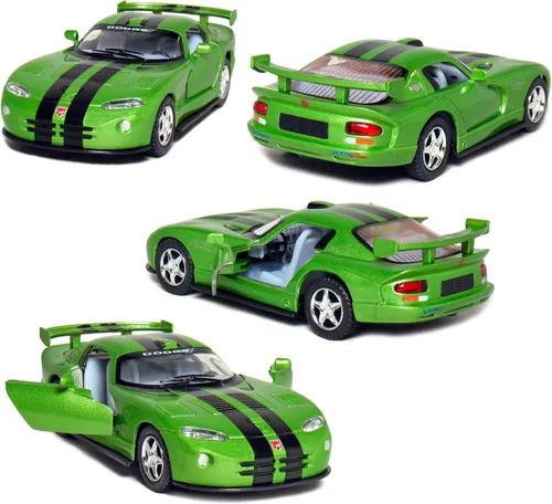 KiNSMART - Dodge Viper GTR-S Escala 1:36 5 pulgadas, modelo de metal fundido a presión de juguete Super Sports Race Car (verde)