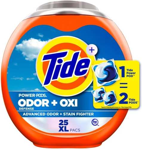 Miniatura 13 de Tide, cápsulas de detergente para lavandería Odor Defense + Oxi, aroma original, 18 unidades, luchador avanzado de olores + manchas, cápsulas