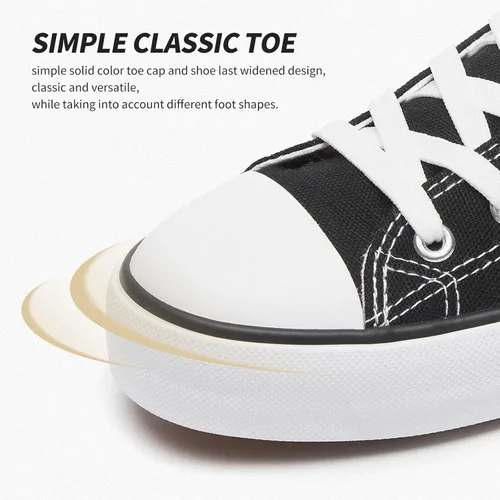 Miniatura 4 de Zapatillas de lona altas para hombre, zapatos de lona casuales con cordones para hombre, zapatos de lona de moda blanca y negra para caminar