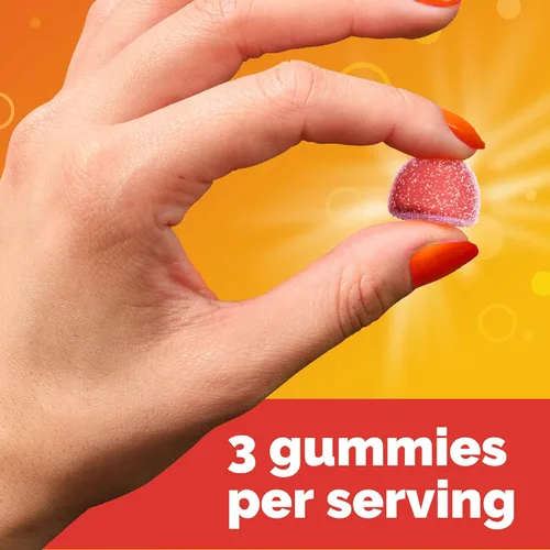 Miniatura 4 de Emergen-C Gomitas de vitamina C de 750 mg para adultos, gomitas de apoyo inmunológico, sin gluten, sabores de fresa, limón y arándanos, 45