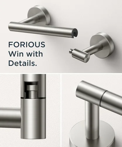 Miniatura 108 de FORIOUS Soporte de pared para papel higiénico, soporte de rollo de papel higiénico de doble poste giratorio de acero inoxidable para baño, Blanco