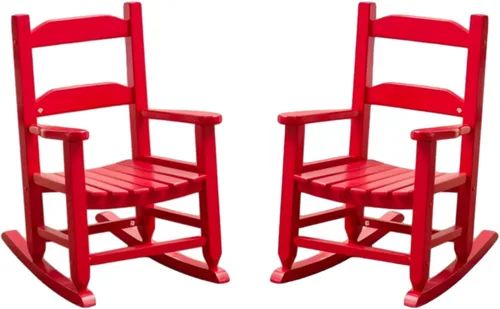 Miniatura 10 de Mecedora para niños pequeños de madera para bebés, cómodas sillas mecedoras para guardería, dormitorio, sala de estar, sala de lectura al aire Silla