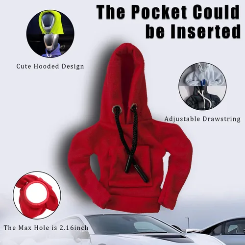 Miniatura 6 de Funda para palanca de cambios de automóvil, sudadera con capucha, cubierta para perilla de palanca de cambios automática, accesorios interiores