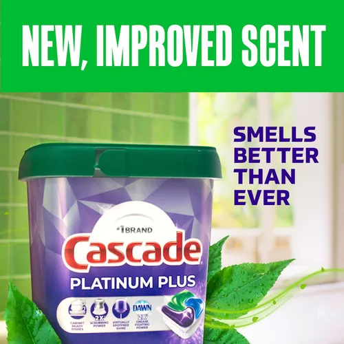 Miniatura 6 de Cascade Platinum Plus Action Pacs - Detergente para lavavajillas, aroma fresco, paquete de 51