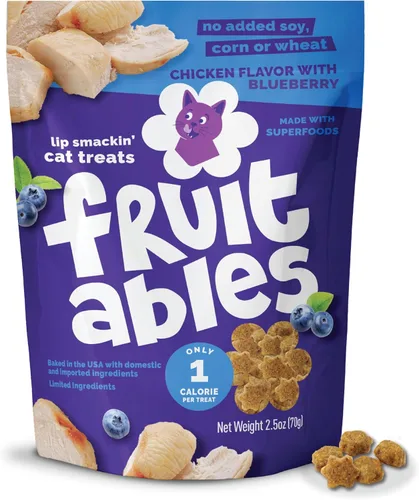 Sorpresas crujientes de frutas para gatos | Saludables sorpresas para gatos con ingredientes limitados | Bajas en calorías | 2.5 onzas