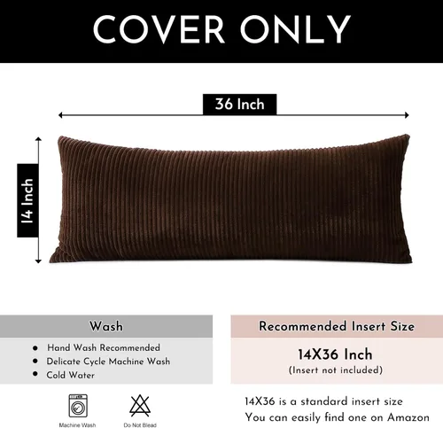 Miniatura 356 de Artscope Fundas de Almohada de Pana a Rayas Acogedoras Súper Suaves Decorativas Cuadradas Fundas de Cojín para Sofá Sillón Dormitorio Decoración