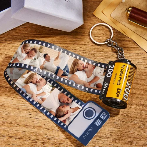 Miniatura 6 de Llavero de rollo de película, llavero personalizado con imagen, carrete de memoria de cámara, llavero de álbum de fotos, regalos de Navidad
