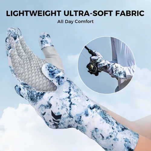 Miniatura 3 de KastKing La Sal Pro - Guantes de pesca de dedo completo, protección solar UPF 50+ con diseño convertible, microfibra ultraligera, comodidad ultra