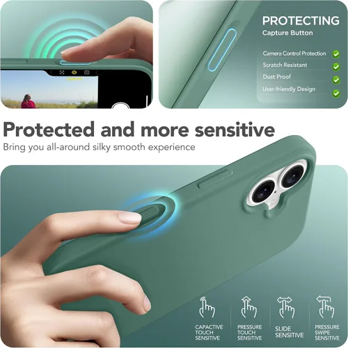 Miniatura 681 de GONEZ Funda de silicona para iPhone 15 Pro Max, compatible con Magsafe, protector de cámara + protector de pantalla, forro de microfibra suave