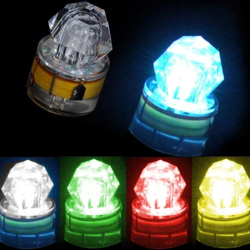Miniatura 4 de Paquete de 10 luces LED de caída profunda de pesca, luces LED estroboscópicas intermitentes de colores, luz de pesca subacuática, atractantes