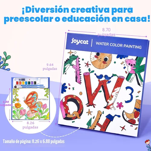 Miniatura 6 de JoyCat Libros de pintura con agua para colorear para niños pequeños, juegos de pintura de acuarela para niños de 3 a 5 años, 4 a 8 años, actividades